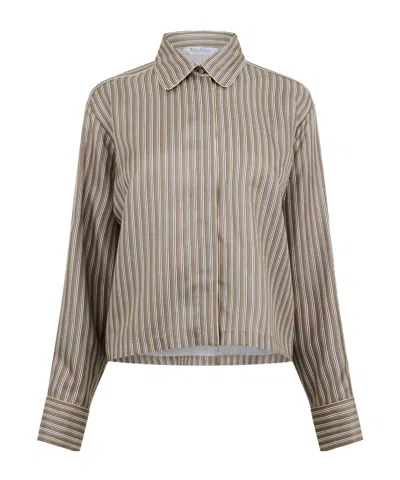 Max Mara Striped Shirt In Gray
