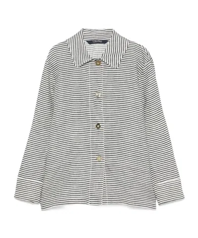 Max Mara Striped Shirt In White