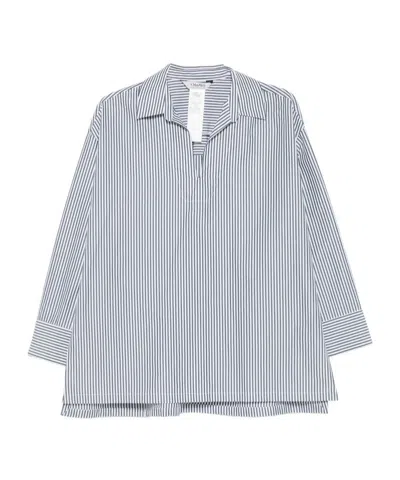Max Mara Striped Shirt In Gray