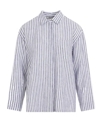 Max Mara Striped Shirt In Optical White
