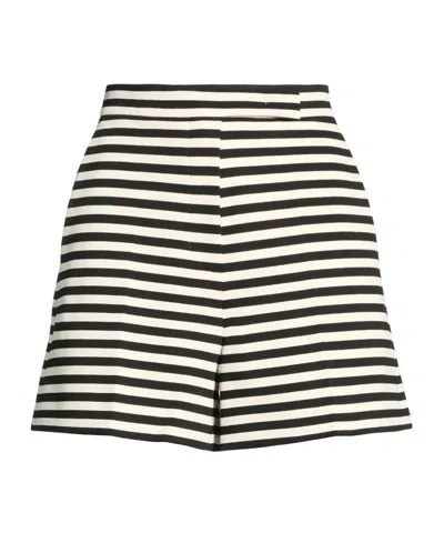 Max Mara Striped Shorts In Black