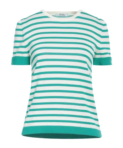 Max Mara Striped Short-sleeved Knitted Top In Multi