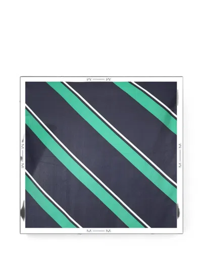 Max Mara Striped Silk Scarf In Pink
