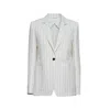 Max Mara Micron Single-breasted Jacket In White Pinstriped Canvas In White