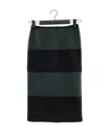 Max Mara Striped Skirt In Black