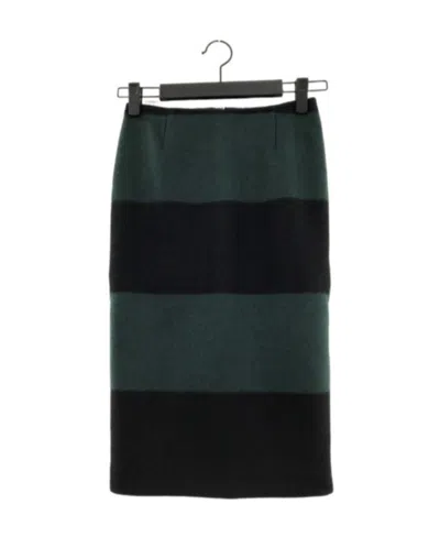 Max Mara Striped Skirt In Black