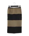 Max Mara Striped Skirt In Black