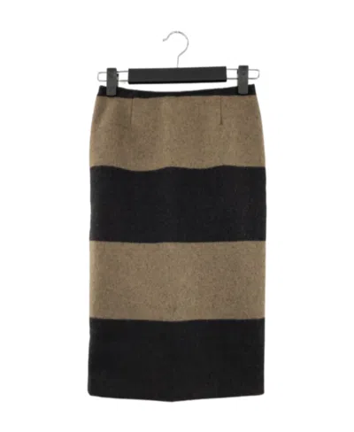 Max Mara Striped Skirt In Black