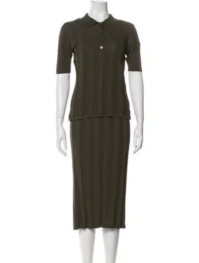 Pre-owned Max Mara Striped Skirt Suit In Green
