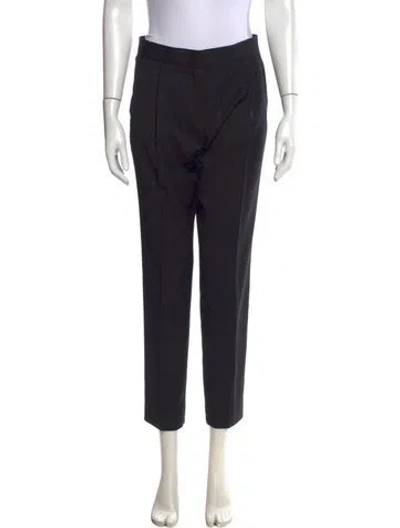 Pre-owned Max Mara Striped Straight Leg Pants In Black