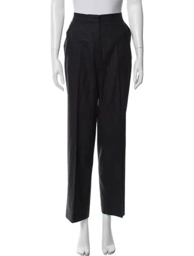 Pre-owned Max Mara Striped Straight Leg Pants In Blue