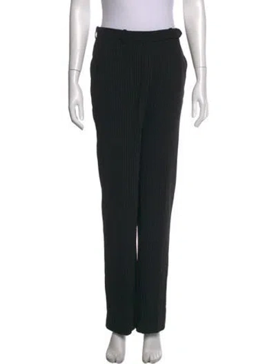 Pre-owned Max Mara Striped Straight Leg Pants In Blue