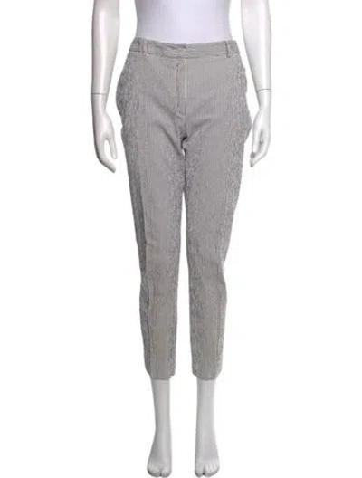 Pre-owned Max Mara Striped Straight Leg Pants In Blue