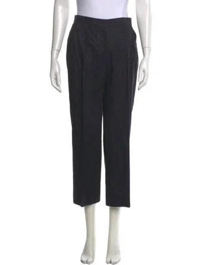 Pre-owned Max Mara Striped Straight Leg Pants In Gray