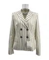 Max Mara Striped Suit Jacket In Gray