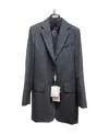 Max Mara Striped Suit Jacket In Gray