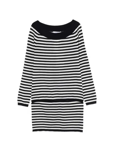 Max Mara Striped Sweater In Blue