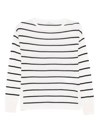 Max Mara Striped Sweater In White
