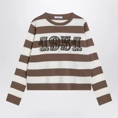 MAX MARA MAX MARA STRIPED SWEATER WITH EMBROIDERY