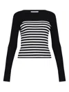 Max Mara Braies Striped Rib Crewneck Sweater In Black