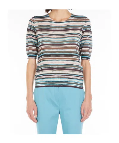 Max Mara Striped T-shirt In Blue