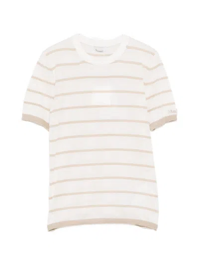 Max Mara Striped T-shirt In Neutral