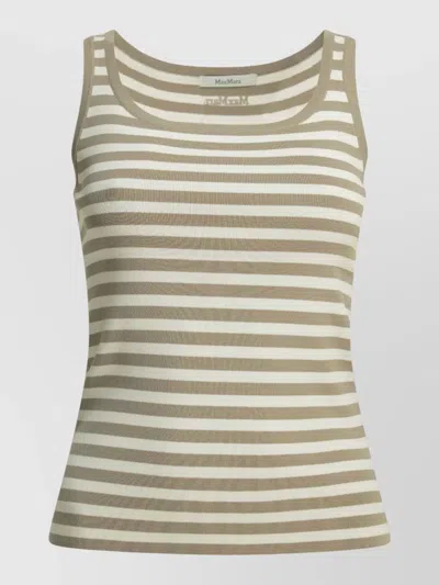 Max Mara Striped Tank Top Sleeveless Scoop Neck