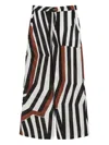 Max Mara Printed Silk Palazzo Trousers In Black
