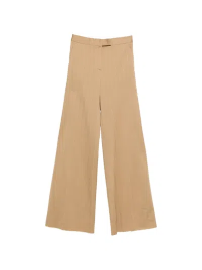 Max Mara Striped Trousers In Brown