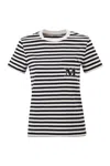 Max Mara Striped T-shirt With Applique In Black
