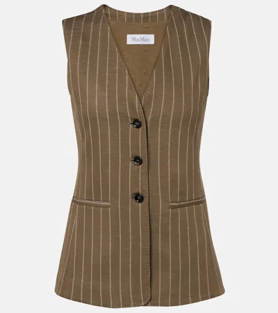 Max Mara Striped Vest In Brown