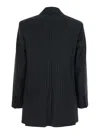 Max Mara Pinstriped Virgin Wool Blazer In Black