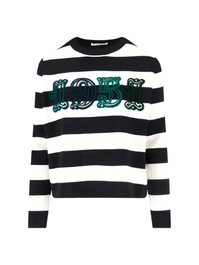 Max Mara Striped Virgin Wool Sweater In Multi