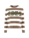 Max Mara Sleeveless Crew Neck Top With Embroidered Detail In Multi