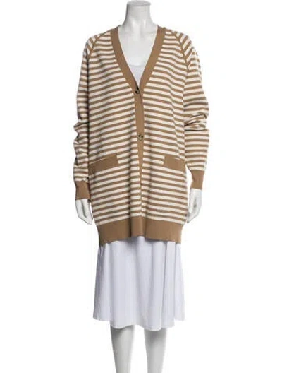 Pre-owned Max Mara Striped V-neck Sweater In Multicolor