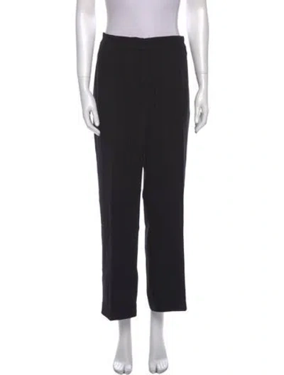 Pre-owned Max Mara Striped Wide Leg Pants In Black