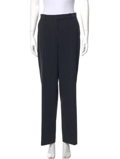 Pre-owned Max Mara Striped Wide Leg Pants In Blue