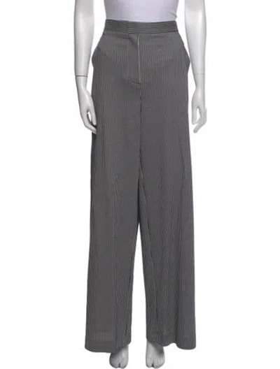 Pre-owned Max Mara Striped Wide Leg Pants In Blue