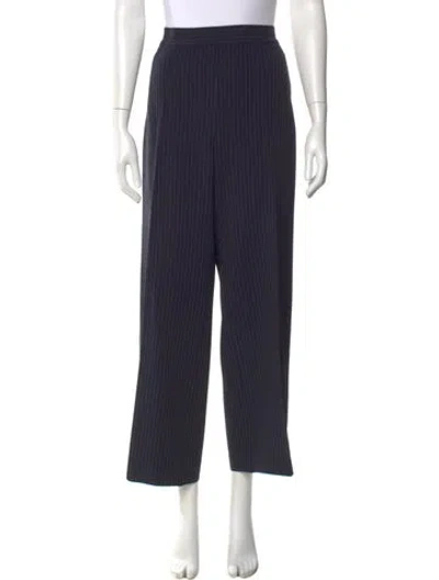 Pre-owned Max Mara Striped Wide Leg Pants In Blue
