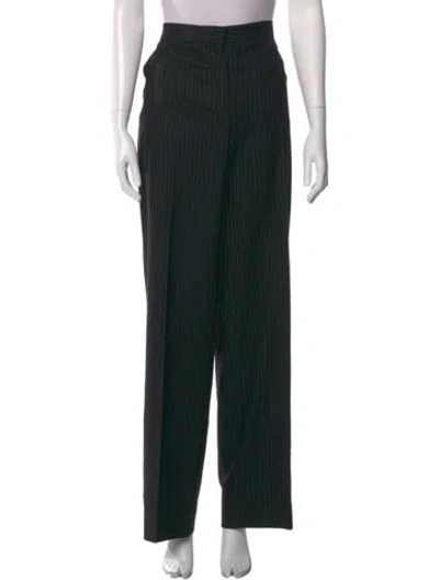 Pre-owned Max Mara Striped Wide Leg Pants In Blue