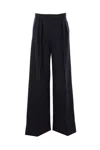 Max Mara Matilde Stripe High Waist Wool Blend Trousers In Blue
