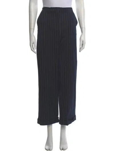 Pre-owned Max Mara Striped Wide Leg Pants In Gray