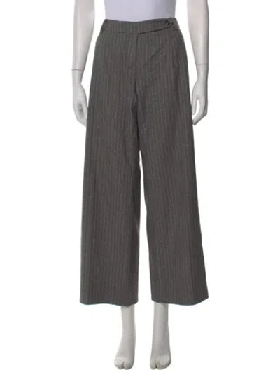 Pre-owned Max Mara Striped Wide Leg Pants In Gray