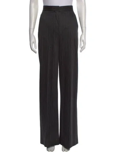 Pre-owned Max Mara Striped Wide Leg Pants In Gray