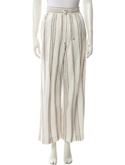 Pre-owned Max Mara Striped Wide Leg Pants In Neutral