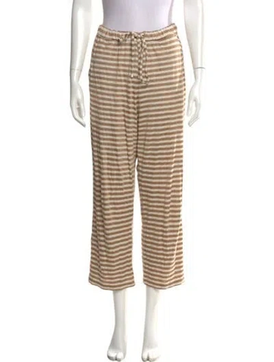 Pre-owned Max Mara Striped Wide Leg Pants In Neutral