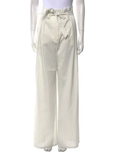 Pre-owned Max Mara Striped Wide Leg Pants In Neutral