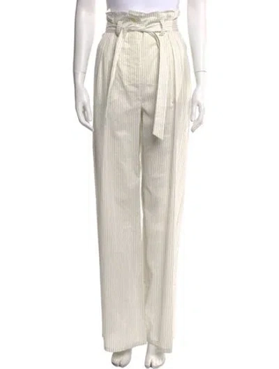 Pre-owned Max Mara Striped Wide Leg Pants In Neutral