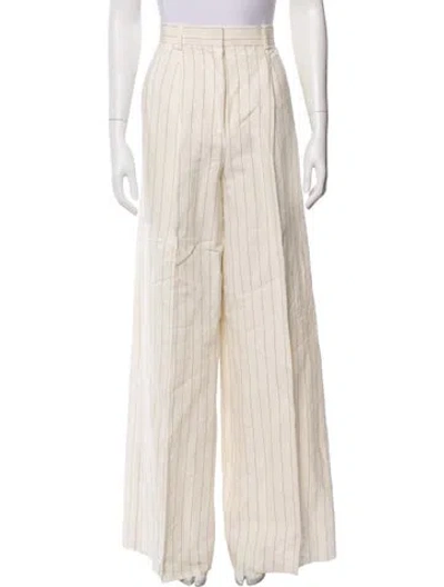Pre-owned Max Mara Striped Wide Leg Pants W/ Tags In Neutral
