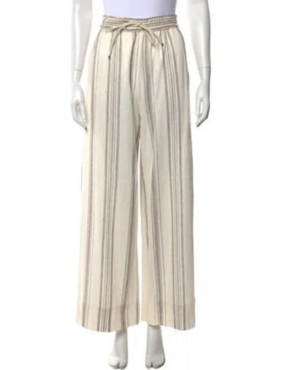 Pre-owned Max Mara Striped Wide Leg Pants W/ Tags In Neutral